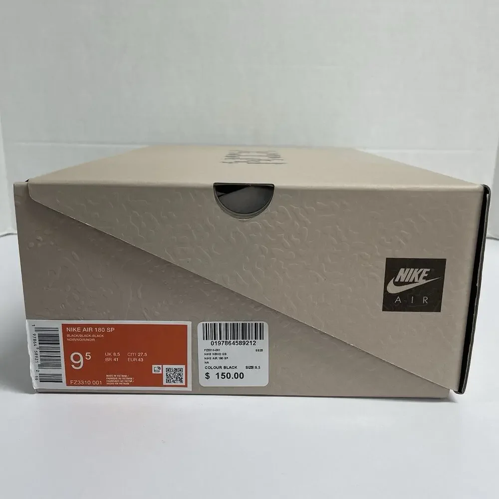 Nike Air Max 180 Pan Records The Suspended Hour FZ3310 001 Size 9.5 Black Runner